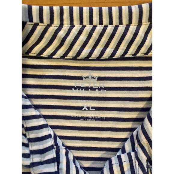 Peter Millar Seaside Wash XL Comfort Striped Golf Polo Shirt Blue White Men’s - Picture 6 of 9
